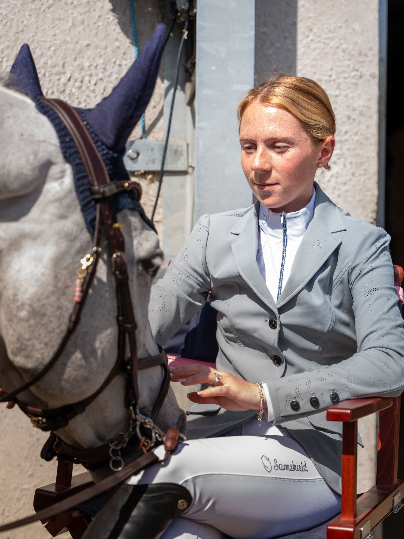 Tia Posner with horse at HRB Equestrian