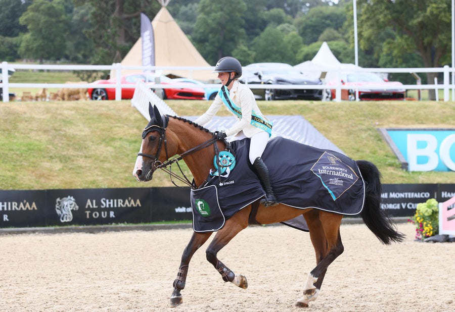 Tia Posner and Happy-Fomia after winning at Bolesworth International